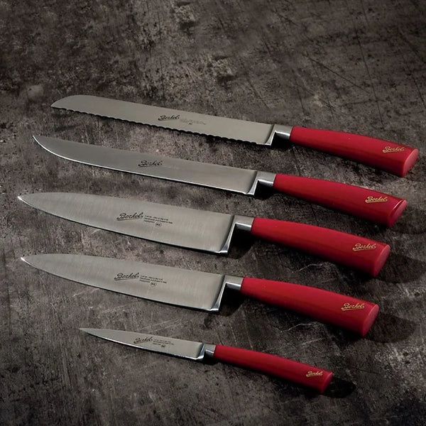 Messenset in rugbyleren blok, 5 delig - Berkel Elegance Rood